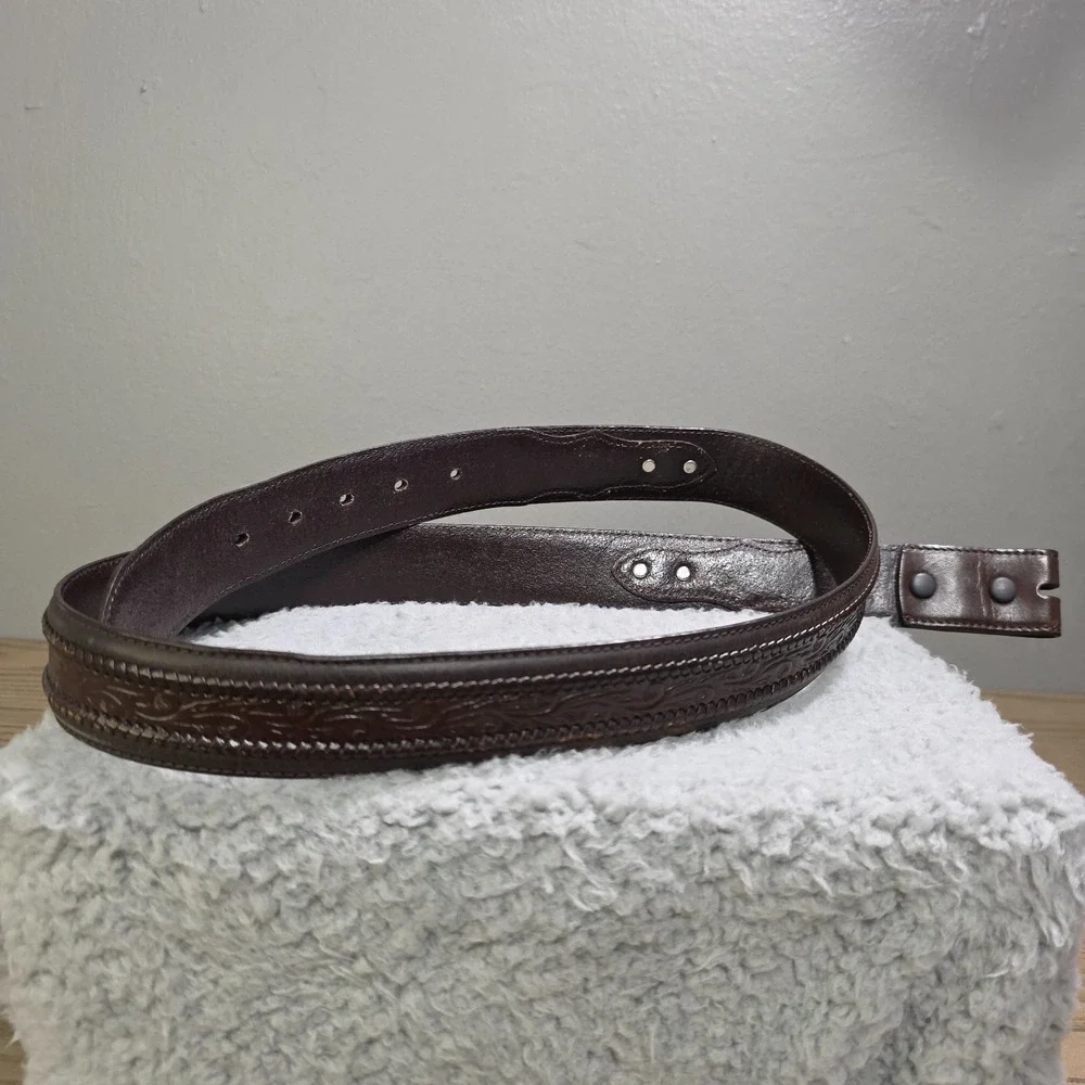 Vintage RESISTOL Brown Leather Cowhide Size‎ 40 Western Scroll Studs